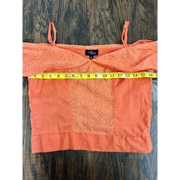 Milk & Honey Off Shoulder Strappy Boho Crop Top Orange Size Small - Picture 4 of 9
